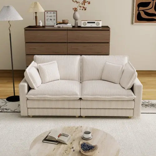 Deep Seat, 4 Pillow, Modern Sofa My Store