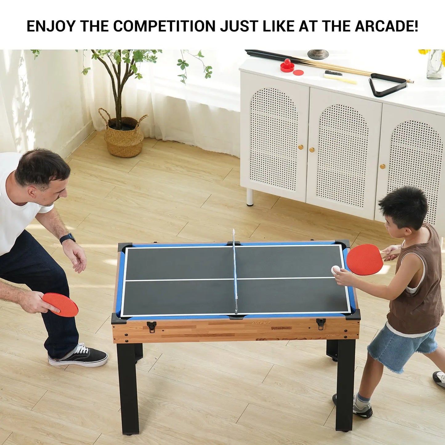 48in Folding Portable Combination Game Table  Set With Ping Pong, Air Hockey, Pool Billiards For Kids And Adults, Indoor And Outdoor Games My Store