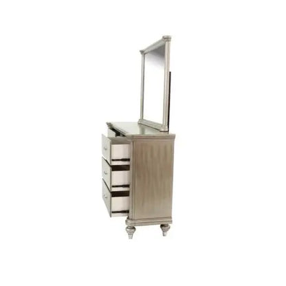 Antique Silver Champagne Finish Dresser W Mirror My Store