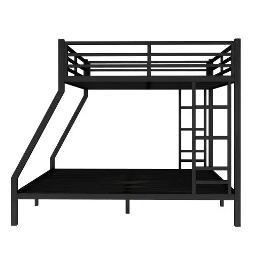 Metal Queen Over King Bunk Bed - Black My Store