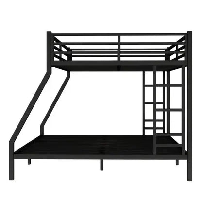 Metal Queen Over King Bunk Bed - Black My Store
