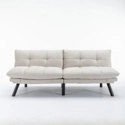 Cream Convertible Folding Modern Sofa Bed My Store