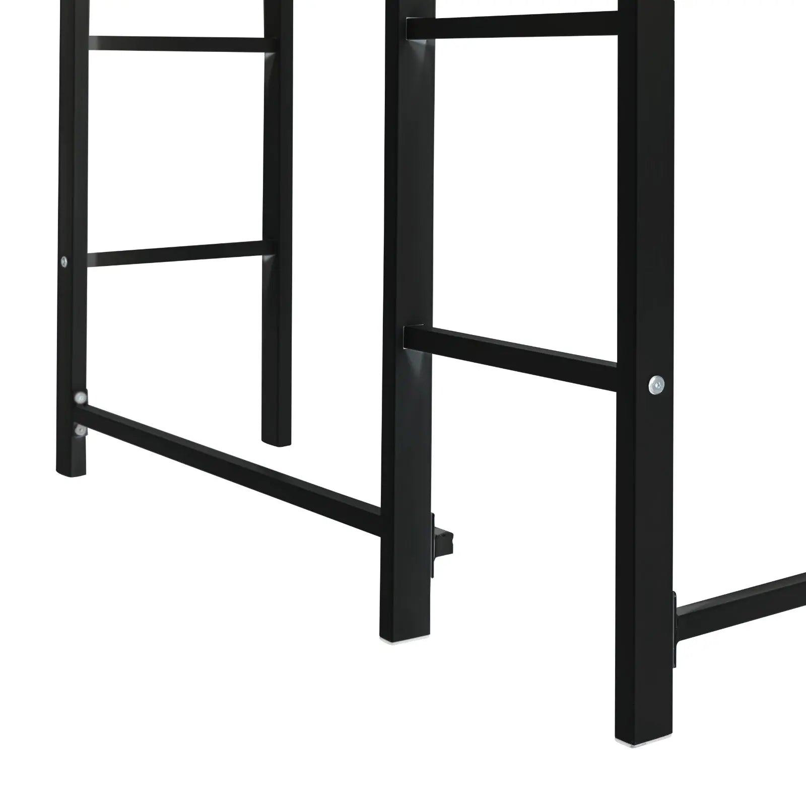 Twin Metal Loft Bed With 2 Shelves And One Desk ,BLACK My Store