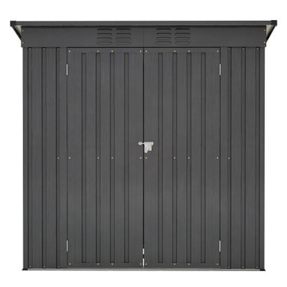 6 X 4 Ft Outdoor Storage Shed- Black Inkedjoy