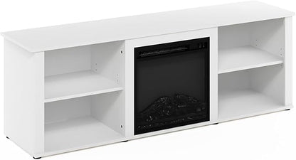 Classic 70 H Tv Stand With Fireplace, Solid White Ohberri