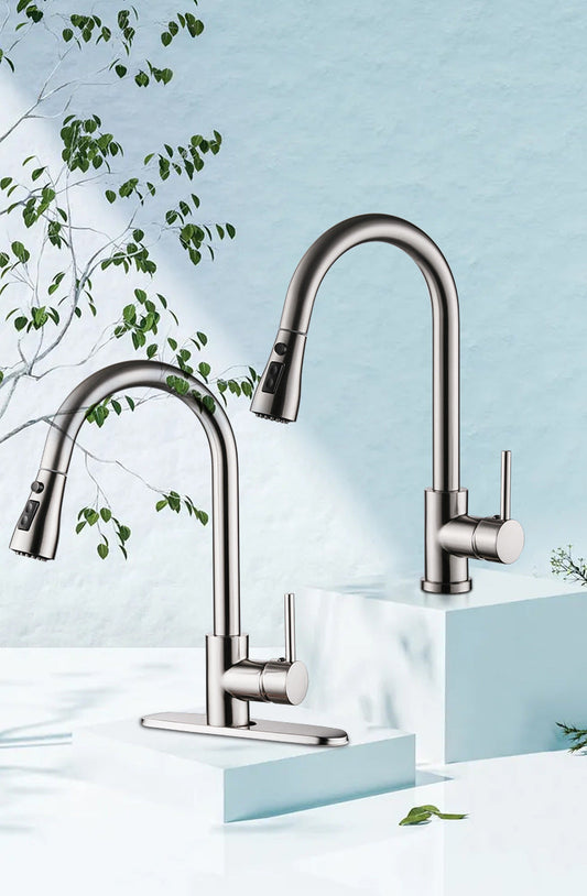 Pull-out Hot And Cold Household Kitchen And Dishwashing Brushed Copper Sink Faucet My Store