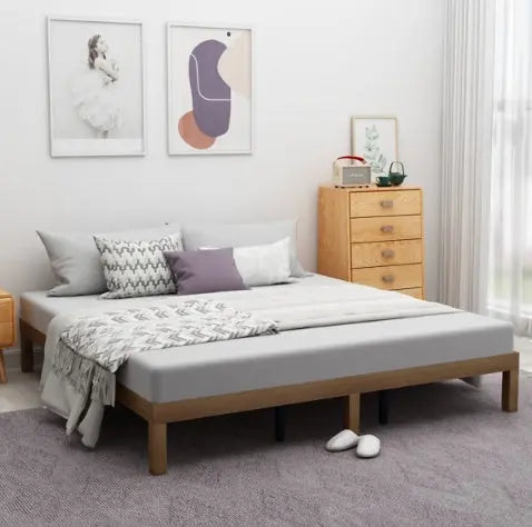 Large Wooden Platform Bed Frame, No Spring Box Required, Solid Wood Batten Support, Easy To Assemble My Store