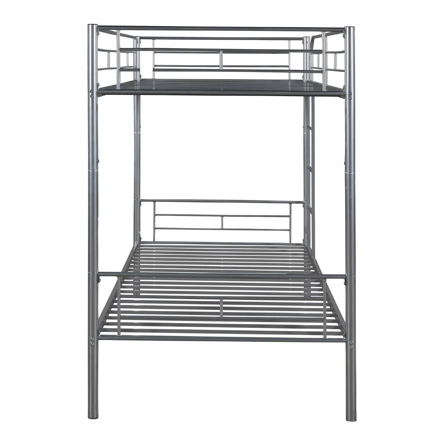 Twin Over Twin Metal Bunk Bed  Silver My Store