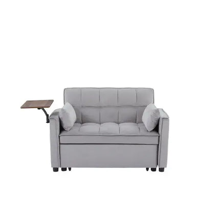 Velvet Loveseat Sleeper Sofa Bed With Side Table My Store