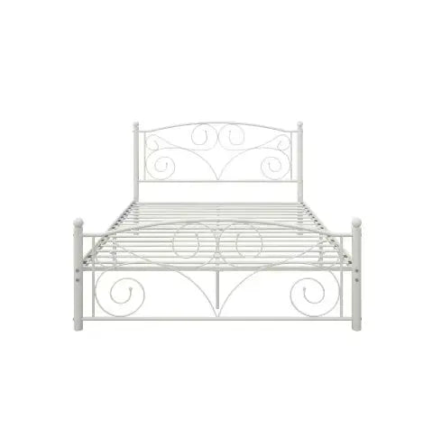 Full Size Unique Flower Sturdy Metal Bed Frame My Store