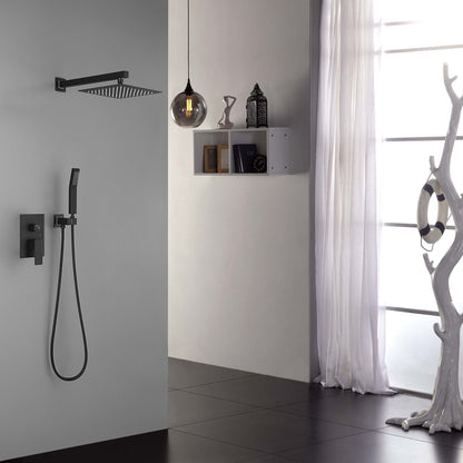 10 Inch Shower Head Bathroom Luxury Rain Shower Complete Combo Set Wall Mounted Inkedjoy
