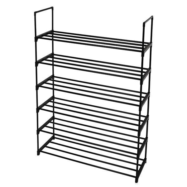 13 Tubes, One Layer, Four Tube, Six Layer Shoe Rack, Black Inkedjoy