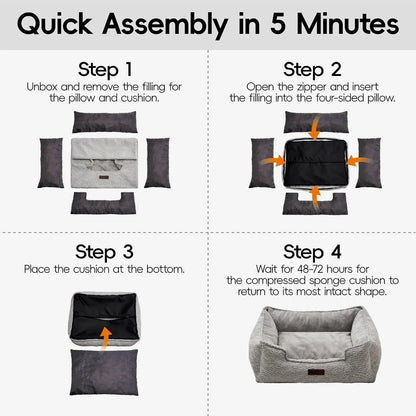 MEWOOFUN Medium Dog Bed - Washable Bed With Warming & Calming Features My Store