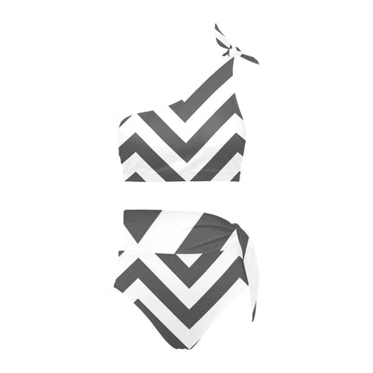 High Waisted One Shoulder Bikini Set Inkedjoy