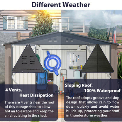 10' X 10' Metal Storage Shed Inkedjoy