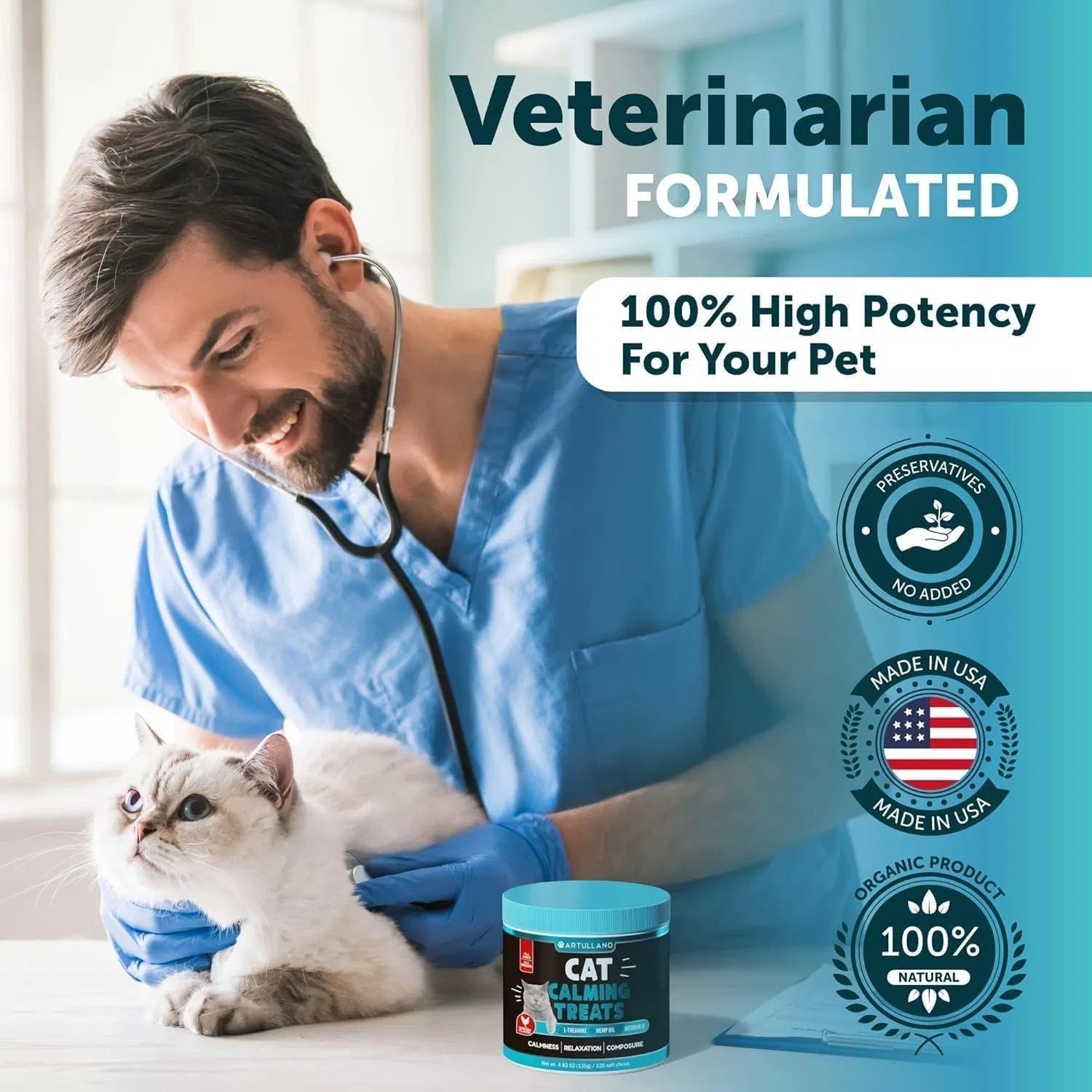 Cat Calming Treats For Stress & Anxiety Relief Cat Kittens Melatonin My Store