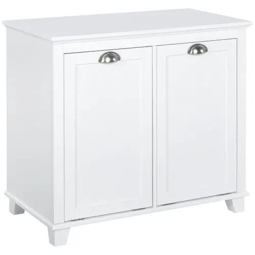 HOMCOM Tilt-Out Laundry Sorter Bathroom Cabinet, White My Store