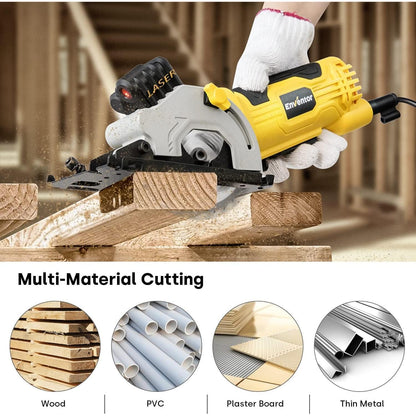 Mini Circular Saw 580W 4000 RPM Compact Electric Circular Saw With Three 85mm Saw Blades Inkedjoy