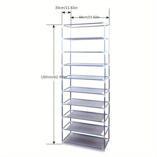 1 Set Of 10-layer Shoe Cabinet With Dust Cover, Easy To Assemble Inkedjoy
