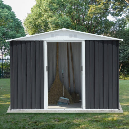 8x6 Feet Apex Roof Dark Grey With Aluminum Alloy Frame And Sliding Door Inkedjoy