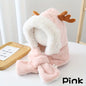 Cute Deer Hat Women Plush Rabbit Ear Funny Lolita Sweet Kawaii Winter Fluffy Fleece Warm Hat Plush Winter Thickened Cute Antlers Baby Hat With Scarf For 5-10 Y Children My Store