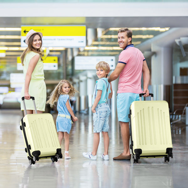 Curved Vertical Pattern Three In One ABS&PC Luggage Inkedjoy