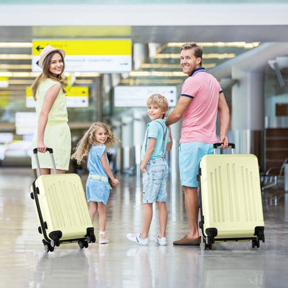 Curved Vertical Pattern Three In One ABS&PC Luggage Inkedjoy