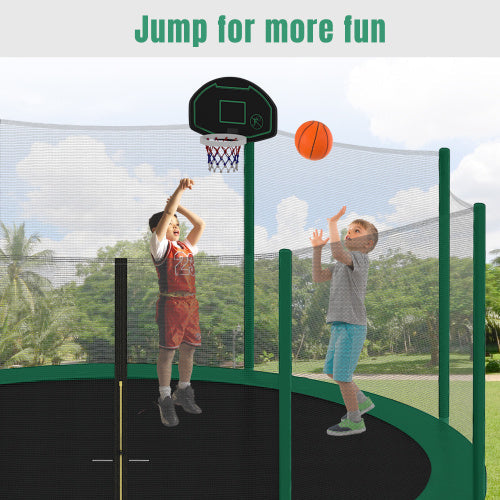 14FT Trampoline For Kids With Safety Enclosure Net, Basketball Hoop And Ladder My Store