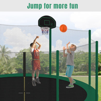14FT Trampoline For Kids With Safety Enclosure Net, Basketball Hoop And Ladder My Store