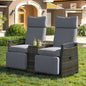 Lounge Chair Double Sofa, Adjustable Backrest Willow Inkedjoy
