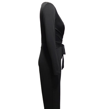 Ladies' Fashionable Slim Fit Sexy V-neck Long Sleeved Slimming Jumpsuit Inkedjoy