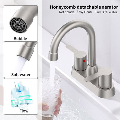 2 Handles Bathroom Sink Faucet, Brushed Nickel My Store