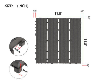 Waterproof, Wear-resistant, DIY Assembly, Garden, Courtyard, Balcony,plastic Flooring Inkedjoy