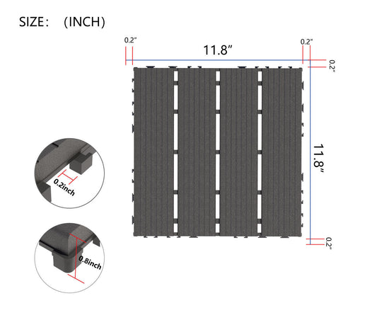 Waterproof, Wear-resistant, DIY Assembly, Garden, Courtyard, Balcony,plastic Flooring Inkedjoy