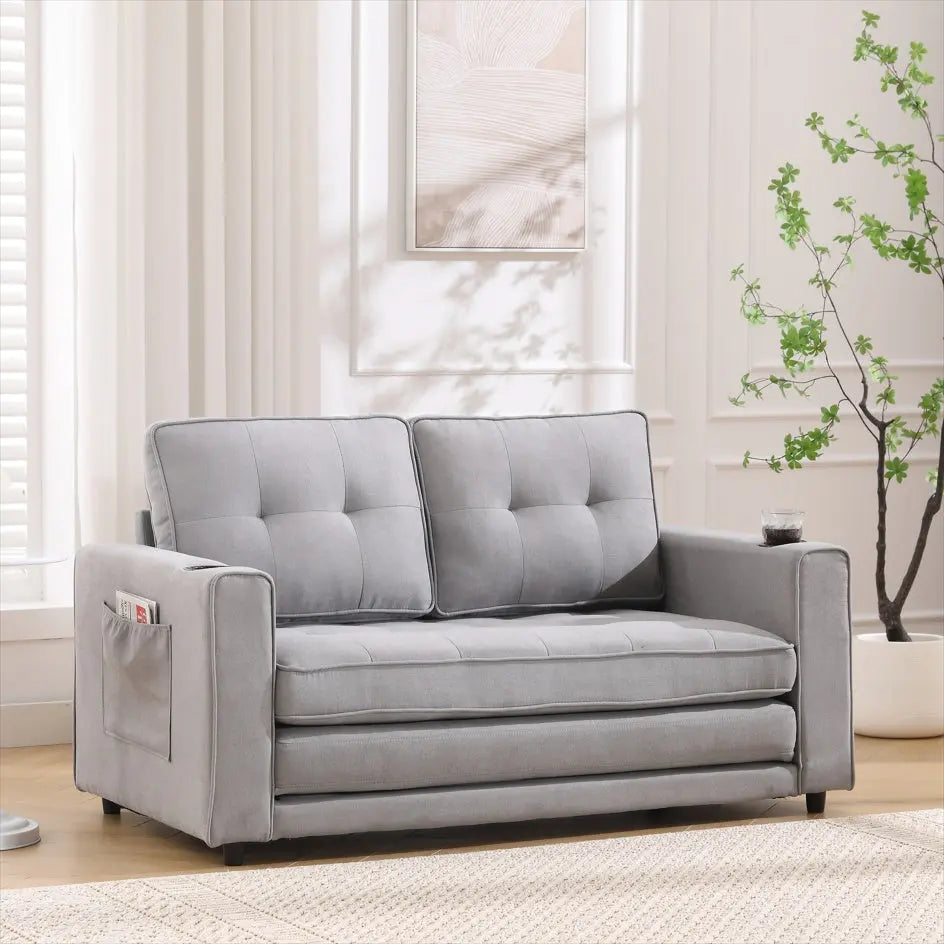 3-in-1 Convertible Sofa With Pull Out Sleeper Couch Bed My Store