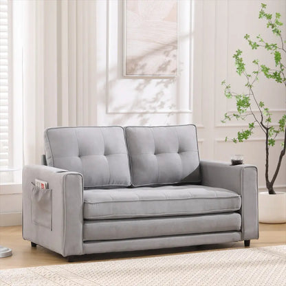 3-in-1 Convertible Sofa With Pull Out Sleeper Couch Bed My Store