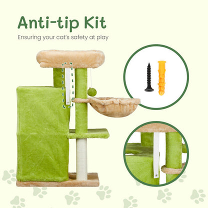 3-inch Yellow-green Speaker-shaped Double-layer Cat House  Hammock Cat Bed My Store