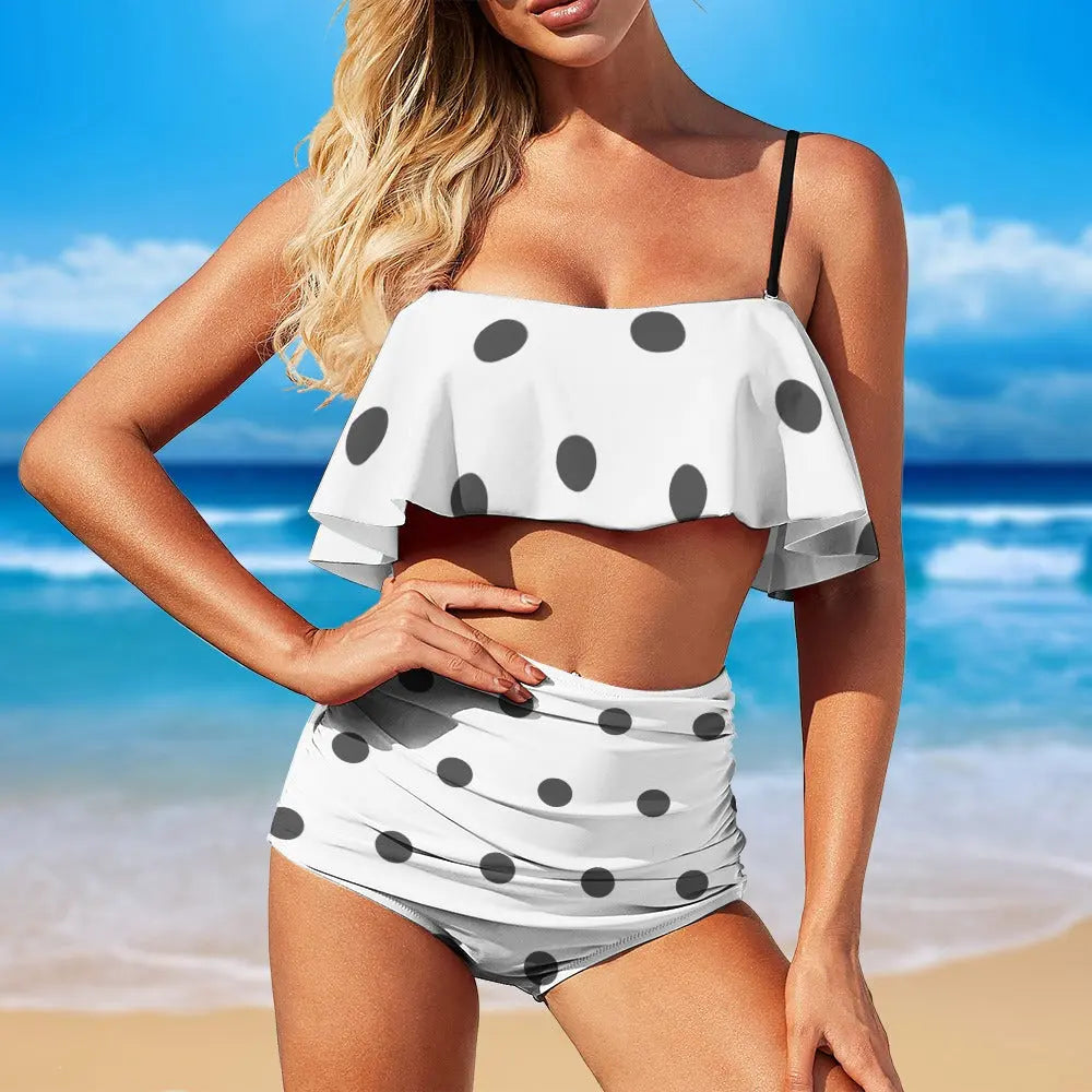 Colorful Ladies Loose Top Bikini Swimsuit Inkedjoy