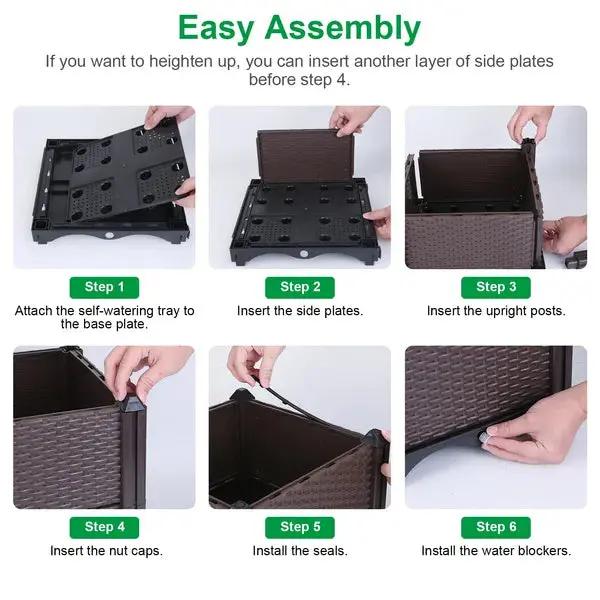 Raised Garden Bed Plant Growth Box With Self-watering System For Garden My Store