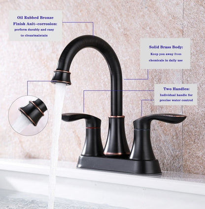 2-Handle 4-Inch Oil Rubbed Bronze Bathroom Faucet My Store
