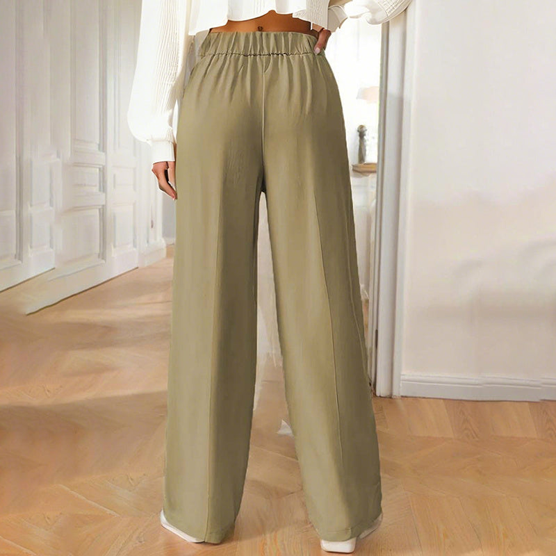 Women's Wide Leg Pants High Waist Business Casual Trousers Pant With Pockets My Store