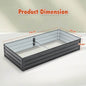 Outdoor Galvanized Raised Garden Bed Kit, Black Rectangle Planter Inkedjoy