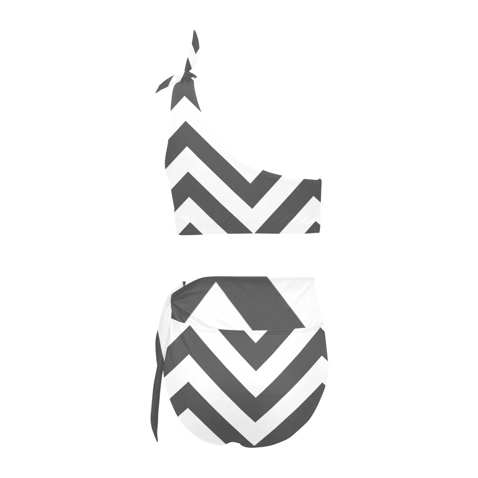 High Waisted One Shoulder Bikini Set Inkedjoy