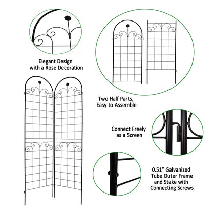 4 Pack Metal Garden Trellis For Climbing Plants Outdoor Netting Trellis Inkedjoy