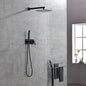 Brass Matte Black Shower Faucet With Shower System, 10 Inch Shower Head And Handheld Spray Inkedjoy