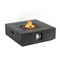Outdoor Propane Fire Pit Table,Square Stone 35-inch Planter Base Lava Rocks And Waterproof Cover Inkedjoy