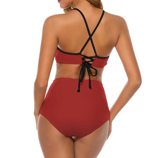 Suspender Two Piece Bikini Swimsuit Inkedjoy