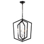 4-Light Farmhouse Kitchen Chandeliers, Matte Black And Sliver Vintage Rustic Cage Light Fixture Inkedjoy