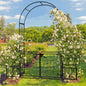 7.2ft Black Curved Roof With Door And Planting Frame, Iron Art 16mm Pipe, Iron Arch, Courtyard Inkedjoy