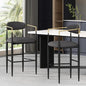 Barstools Set Of 2, Counter Height Upholstered Bar Stools With Back For Kitchen Island, Beige Faux PU Leather Seating Black Iron Legs 260LBS Weight Capacity My Store